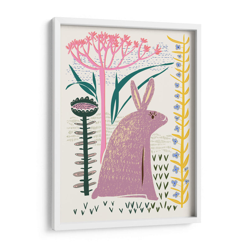 Conejito lila con estampado en bloque - Annick | Cuadro decorativo de Canvas Lab