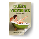 Queen Victoria's English Gin Bath Pinup Girl - The Whiskey Ginger | Cuadro decorativo de Canvas Lab