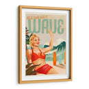 Chica pin-up surfeando en la playa en bikini - The Whiskey Ginger | Cuadro decorativo de Canvas Lab
