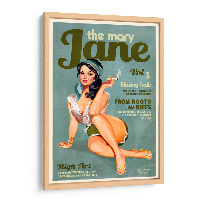 Mary Jane Retro Vintage Pinup Cannabis Art - The Whiskey Ginger | Cuadro decorativo de Canvas Lab