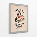 See Ma Poster Funny Vintage Pinup Girl a Cat - The Whiskey Ginger | Cuadro decorativo de Canvas Lab