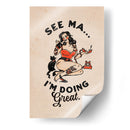 See Ma Poster Funny Vintage Pinup Girl a Cat - The Whiskey Ginger | Cuadro decorativo de Canvas Lab