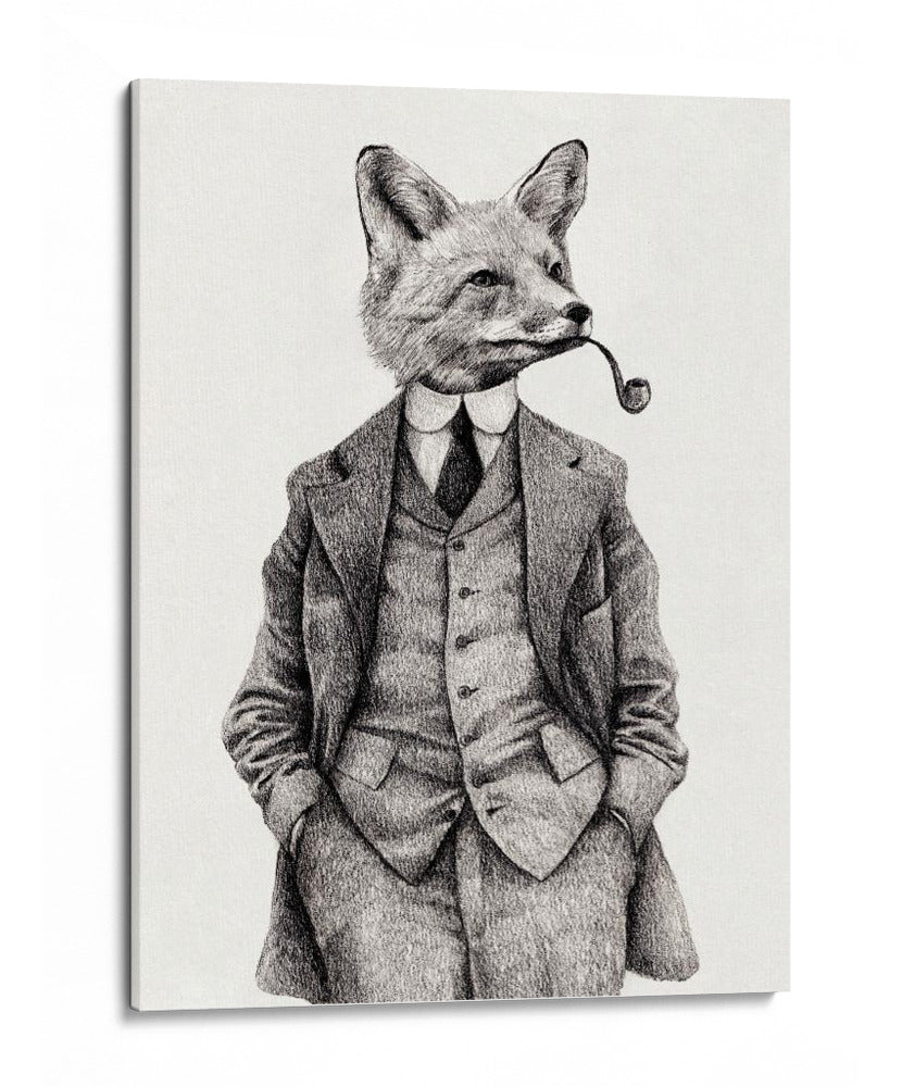 El zorro de estilo vintage - Mike Koubou | Cuadro decorativo de Canvas Lab