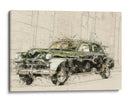 Coche verde retro - Lembayung senja studio | Cuadro decorativo de Canvas Lab