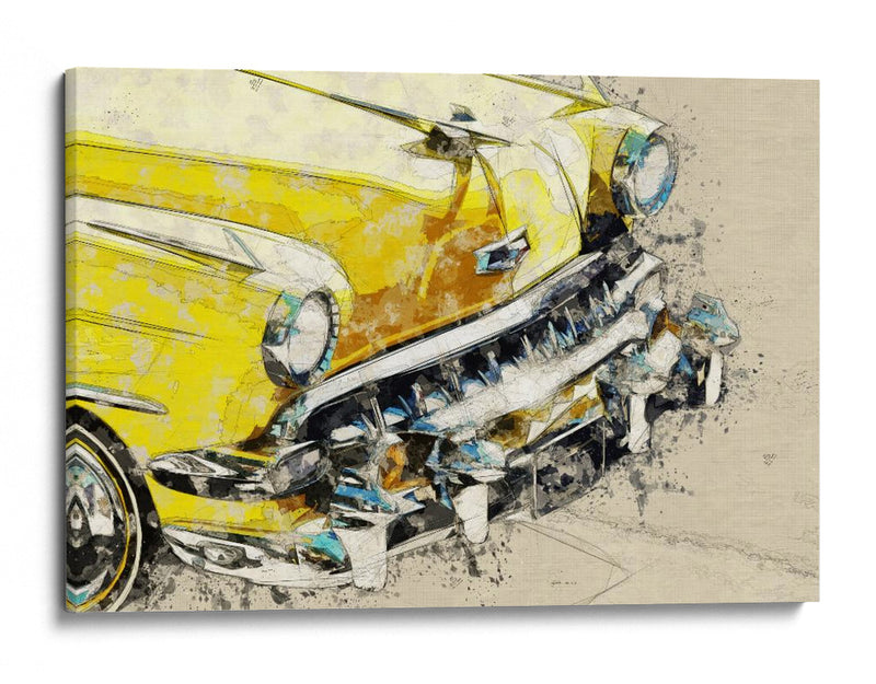 Coche amarillo clásico - Lembayung senja studio | Cuadro decorativo de Canvas Lab