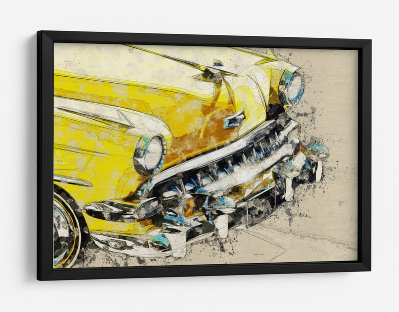 Coche amarillo clásico - Lembayung senja studio | Cuadro decorativo de Canvas Lab