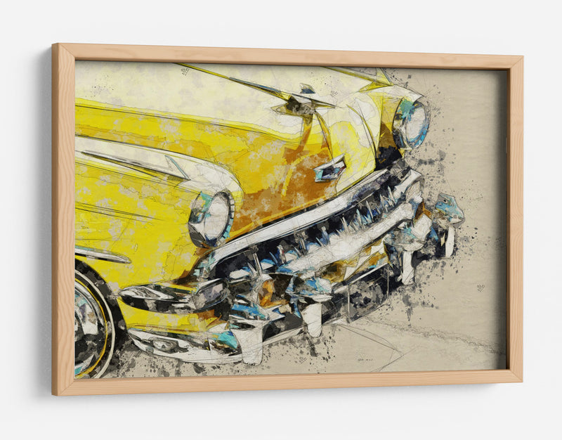 Coche amarillo clásico - Lembayung senja studio | Cuadro decorativo de Canvas Lab