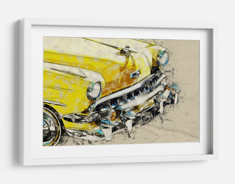 Coche amarillo clásico - Lembayung senja studio | Cuadro decorativo de Canvas Lab