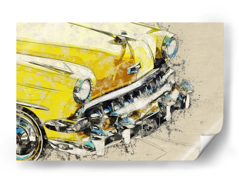 Coche amarillo clásico - Lembayung senja studio | Cuadro decorativo de Canvas Lab