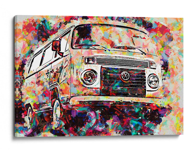 Volkswagen Combi colorida - Lembayung senja studio | Cuadro decorativo de Canvas Lab