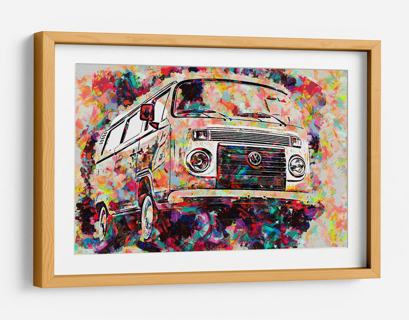 Volkswagen Combi colorida - Lembayung senja studio | Cuadro decorativo de Canvas Lab