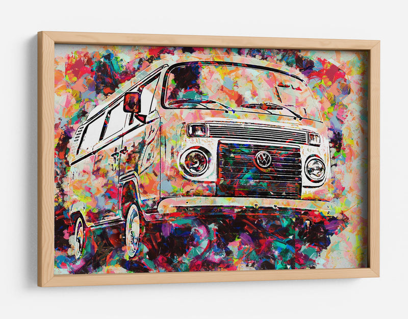 Volkswagen Combi colorida - Lembayung senja studio | Cuadro decorativo de Canvas Lab