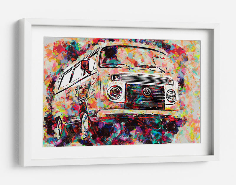 Volkswagen Combi colorida - Lembayung senja studio | Cuadro decorativo de Canvas Lab