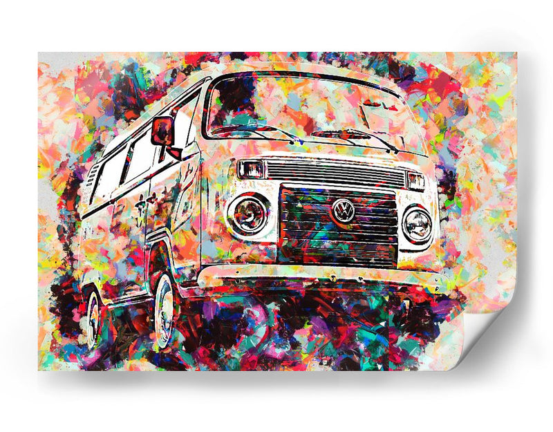 Volkswagen Combi colorida - Lembayung senja studio | Cuadro decorativo de Canvas Lab