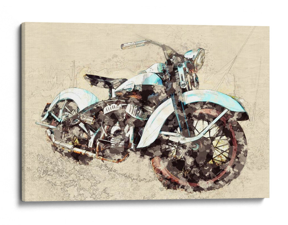 Motocicleta Antigua - Lembayung senja studio | Cuadro decorativo de Canvas Lab