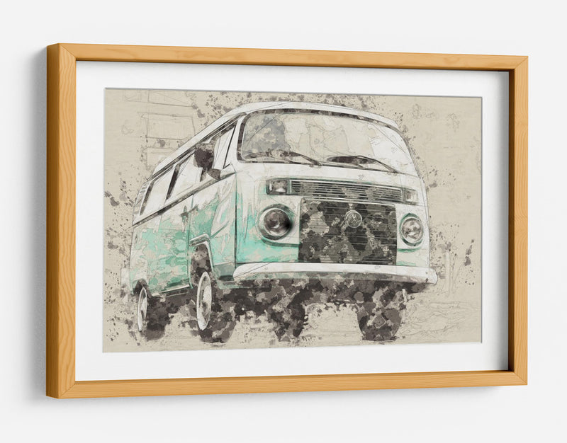 Volkswagen Combi - Lembayung senja studio | Cuadro decorativo de Canvas Lab