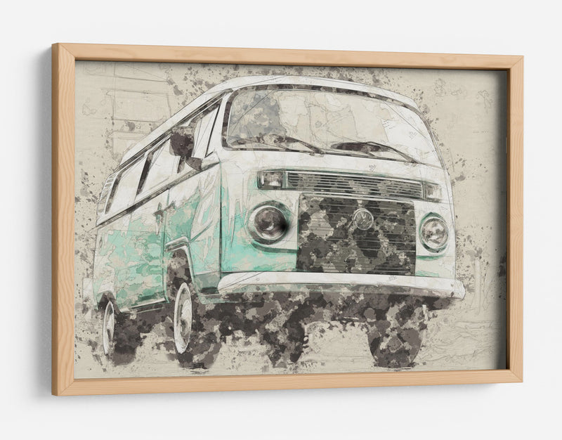 Volkswagen Combi - Lembayung senja studio | Cuadro decorativo de Canvas Lab