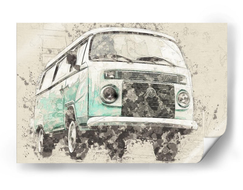 Volkswagen Combi - Lembayung senja studio | Cuadro decorativo de Canvas Lab