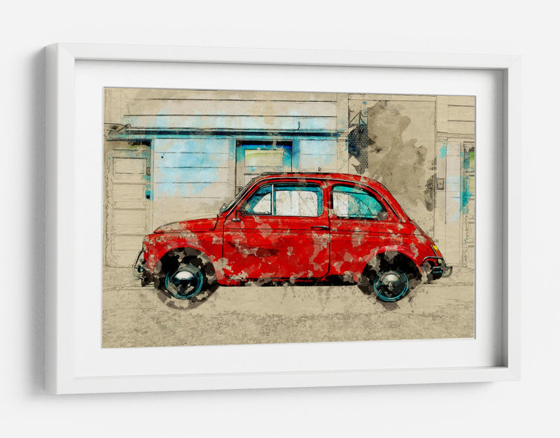 Coche retro - Lembayung senja studio | Cuadro decorativo de Canvas Lab