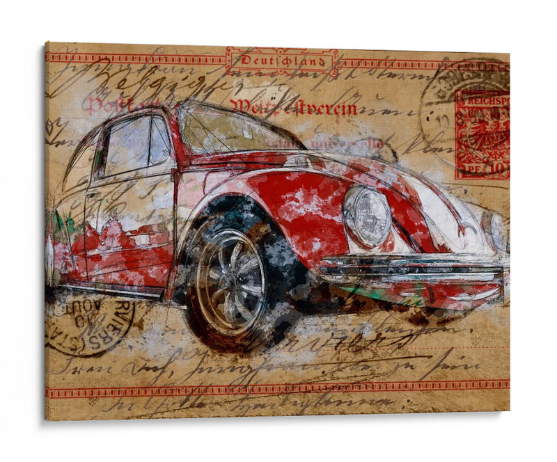 Volkswagen rojo - Lembayung senja studio | Cuadro decorativo de Canvas Lab