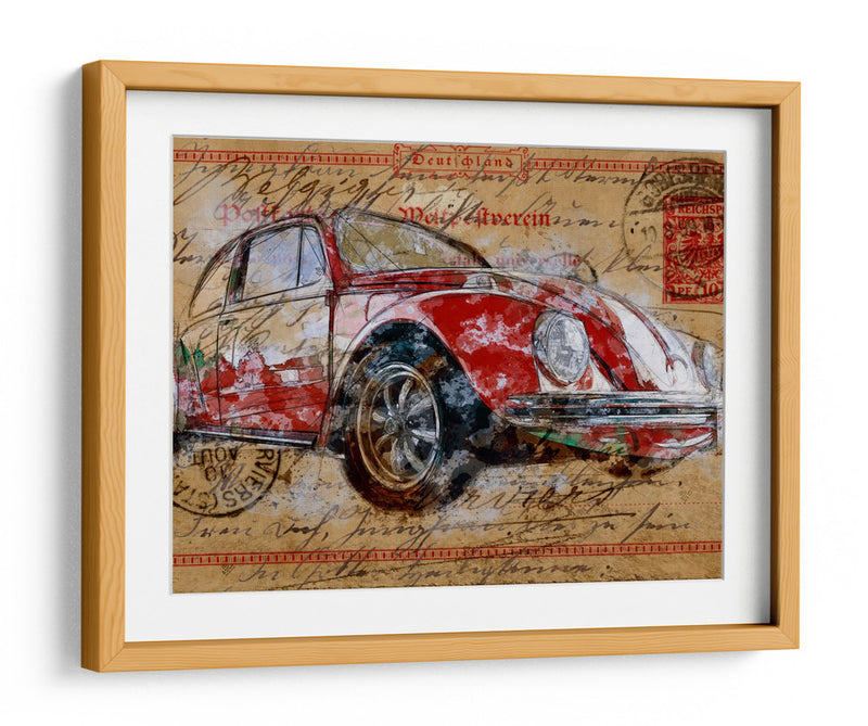Volkswagen rojo - Lembayung senja studio | Cuadro decorativo de Canvas Lab
