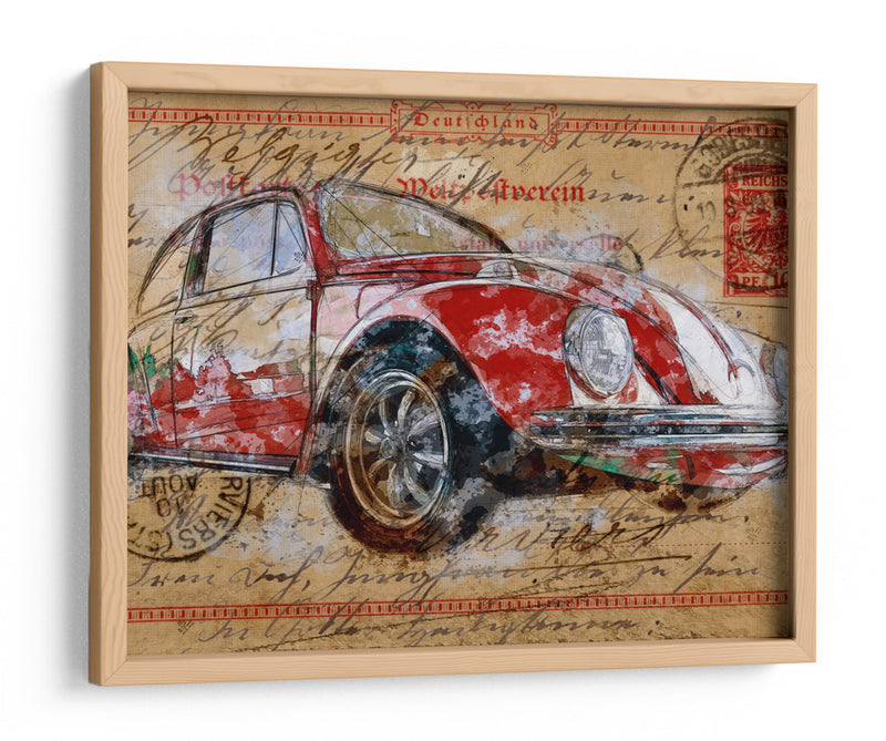 Volkswagen rojo - Lembayung senja studio | Cuadro decorativo de Canvas Lab