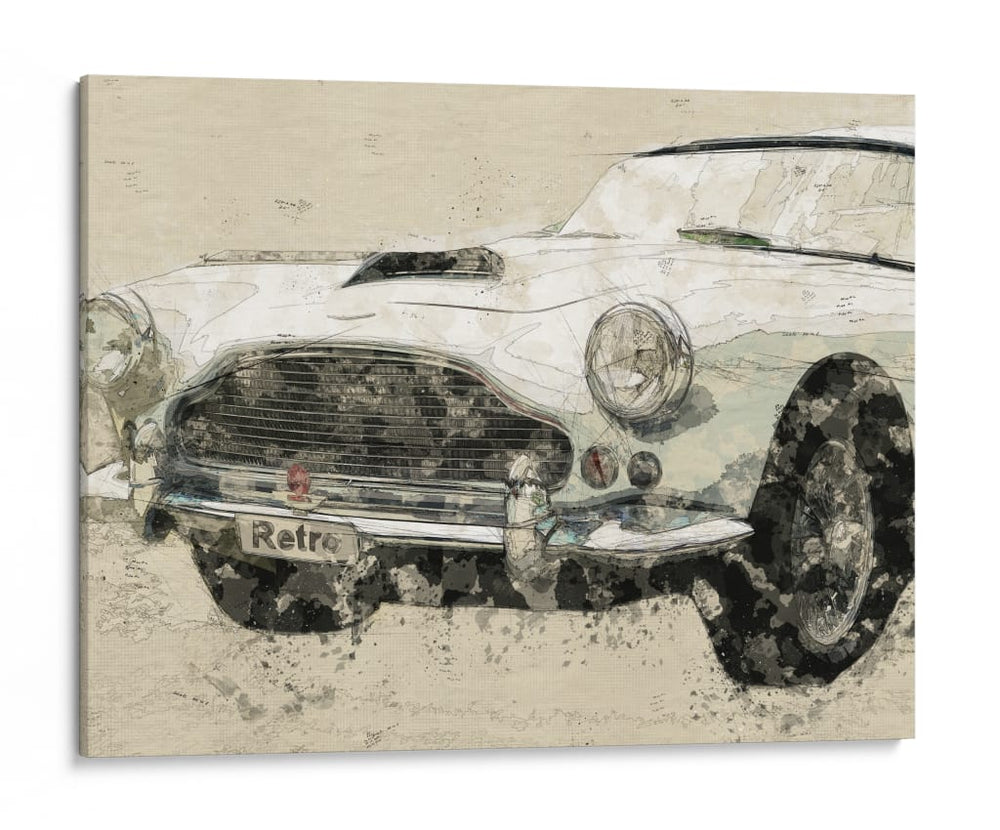 Coche Retro, Blanco - Lembayung senja studio | Cuadro decorativo de Canvas Lab
