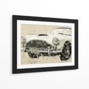 Coche Retro, Blanco - Lembayung senja studio | Cuadro decorativo de Canvas Lab