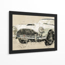 Coche Retro, Blanco - Lembayung senja studio | Cuadro decorativo de Canvas Lab