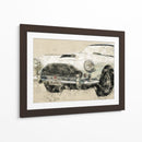 Coche Retro, Blanco - Lembayung senja studio | Cuadro decorativo de Canvas Lab