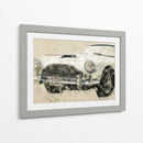Coche Retro, Blanco - Lembayung senja studio | Cuadro decorativo de Canvas Lab
