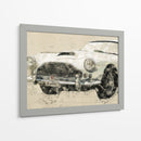 Coche Retro, Blanco - Lembayung senja studio | Cuadro decorativo de Canvas Lab