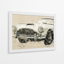 Coche Retro, Blanco - Lembayung senja studio | Cuadro decorativo de Canvas Lab