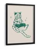Gato gamer en verde - Tara Royle | Cuadro decorativo de Canvas Lab