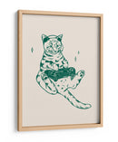 Gato gamer en verde - Tara Royle | Cuadro decorativo de Canvas Lab