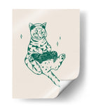 Gato gamer en verde - Tara Royle | Cuadro decorativo de Canvas Lab