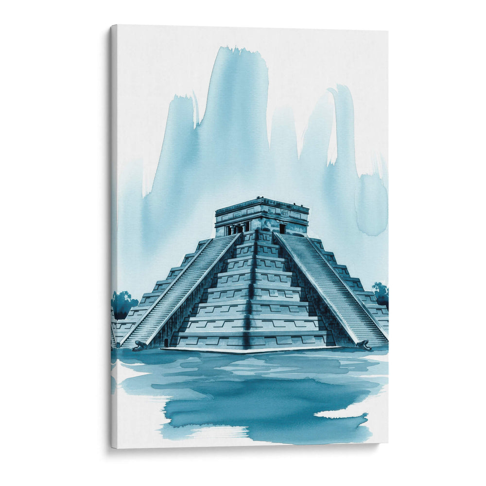 Chichen-itza azul - Paltik Arte Digital | Cuadro decorativo de Canvas Lab