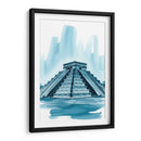 Chichen-itza azul - Paltik Arte Digital | Cuadro decorativo de Canvas Lab