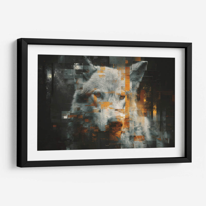 Lobo blanco glitch - Paltik Arte Digital | Cuadro decorativo de Canvas Lab