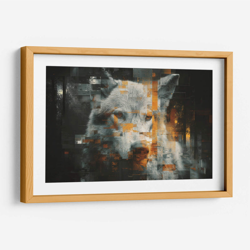 Lobo blanco glitch - Paltik Arte Digital | Cuadro decorativo de Canvas Lab