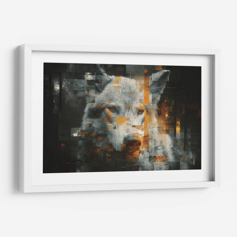 Lobo blanco glitch - Paltik Arte Digital | Cuadro decorativo de Canvas Lab