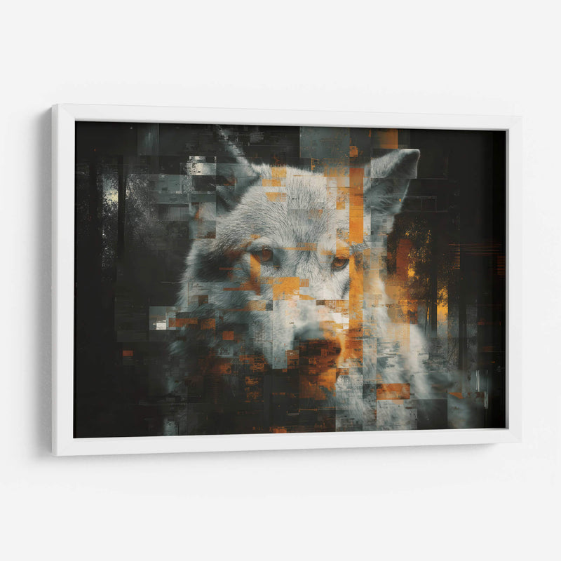 Lobo blanco glitch - Paltik Arte Digital | Cuadro decorativo de Canvas Lab
