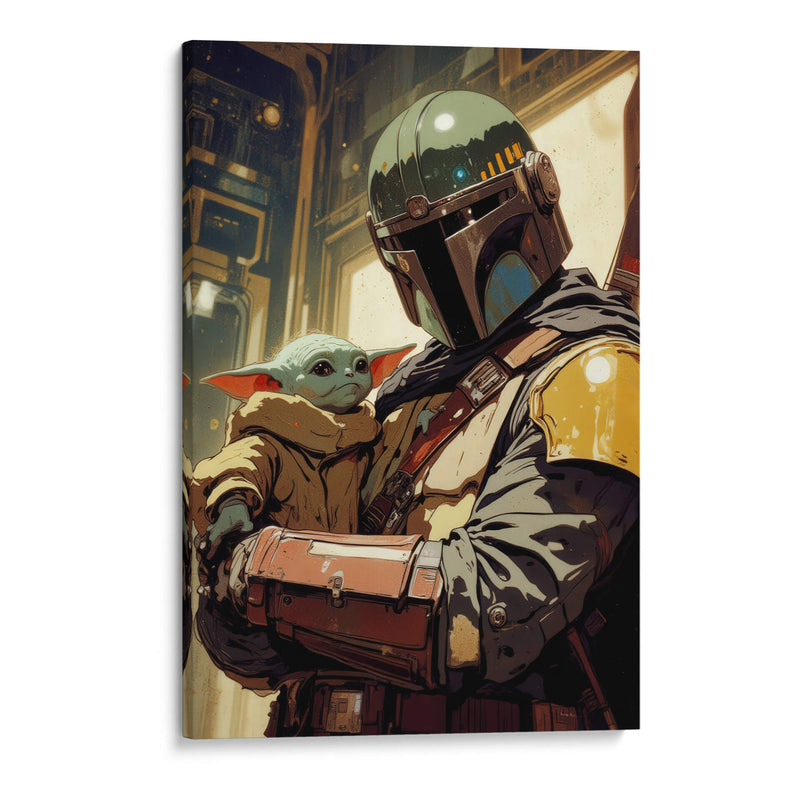 Grogu y Mando - Paltik Arte Digital | Cuadro decorativo de Canvas Lab