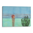 Cactus observa el mar y la luna roja. - PMOB | Cuadro decorativo de Canvas Lab