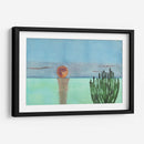 Cactus observa el mar y la luna roja. - PMOB | Cuadro decorativo de Canvas Lab