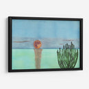 Cactus observa el mar y la luna roja. - PMOB | Cuadro decorativo de Canvas Lab