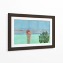 Cactus observa el mar y la luna roja. - PMOB | Cuadro decorativo de Canvas Lab