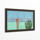 Cactus observa el mar y la luna roja. - PMOB | Cuadro decorativo de Canvas Lab