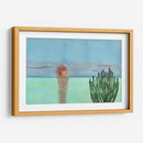 Cactus observa el mar y la luna roja. - PMOB | Cuadro decorativo de Canvas Lab