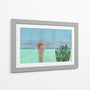 Cactus observa el mar y la luna roja. - PMOB | Cuadro decorativo de Canvas Lab